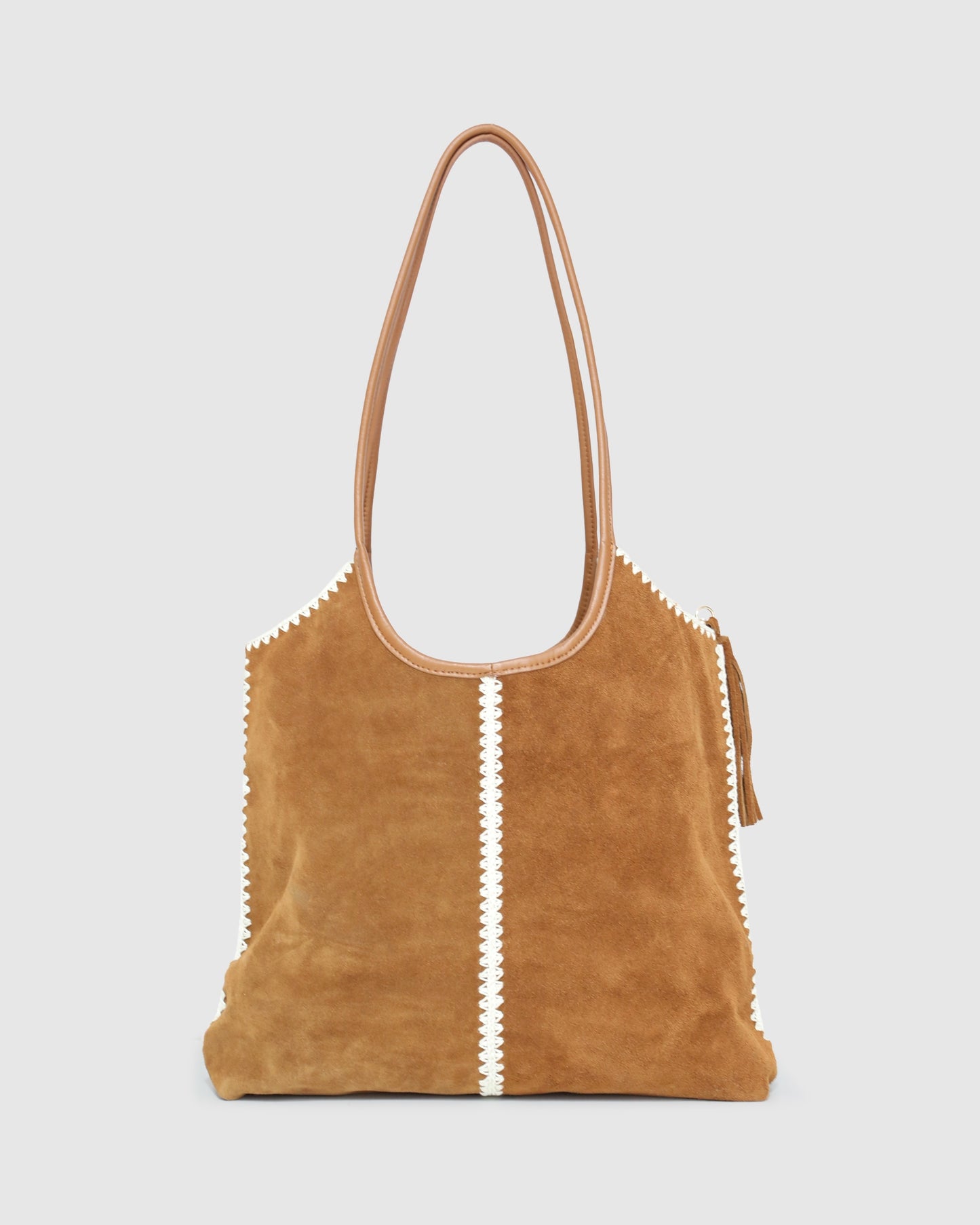 Back To Friends Suede Shopper - Tan
