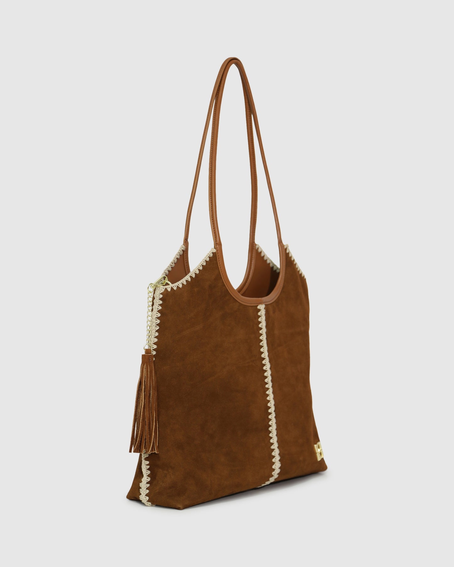 Back To Friends Suede Shopper - Tan