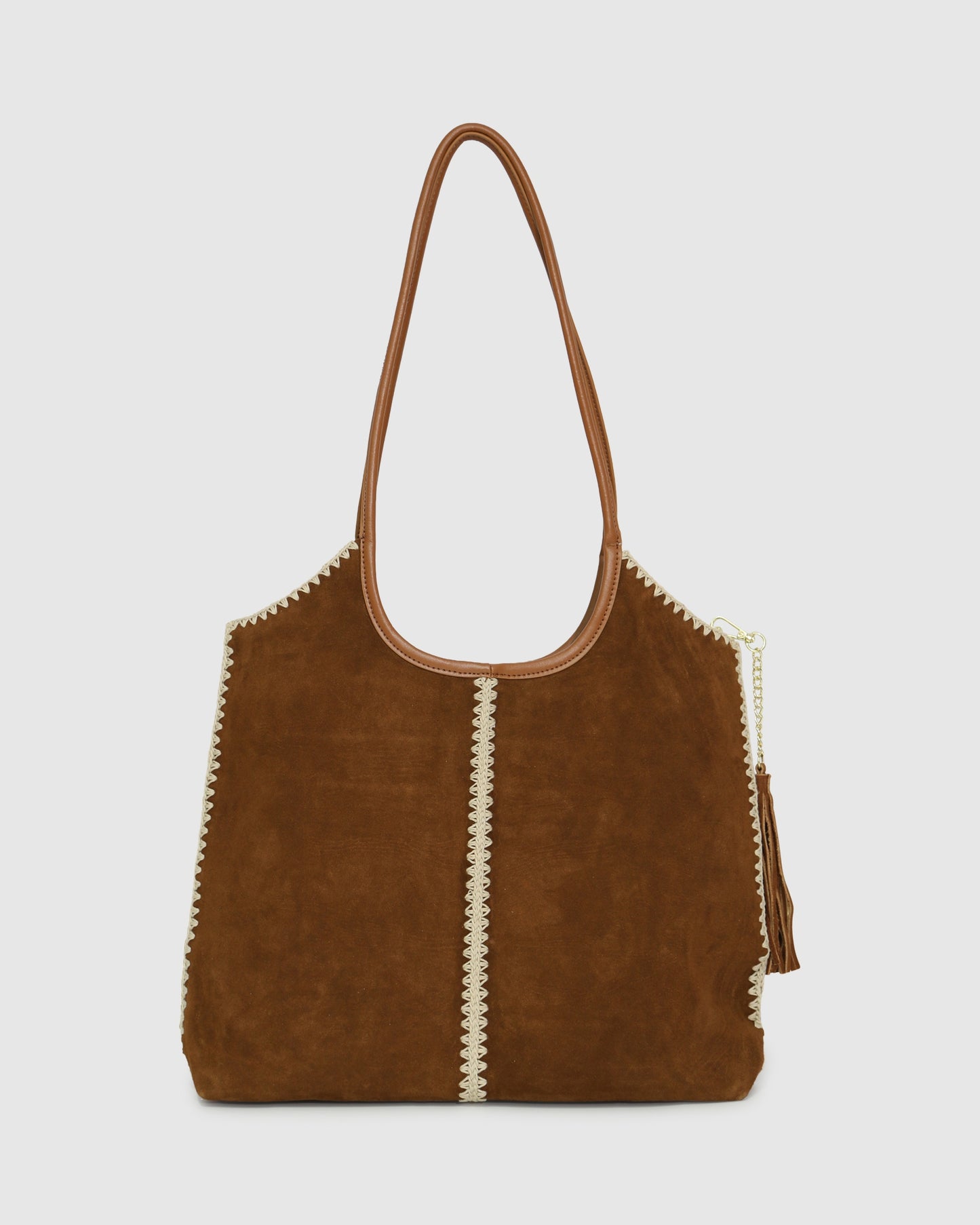 Back To Friends Suede Shopper - Tan