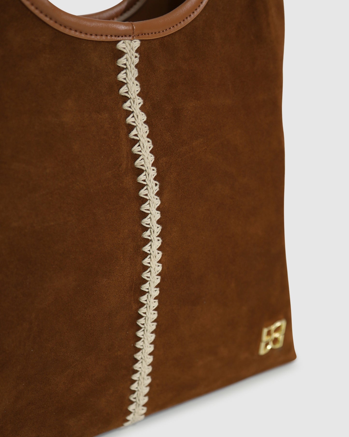 Back To Friends Suede Shopper - Tan