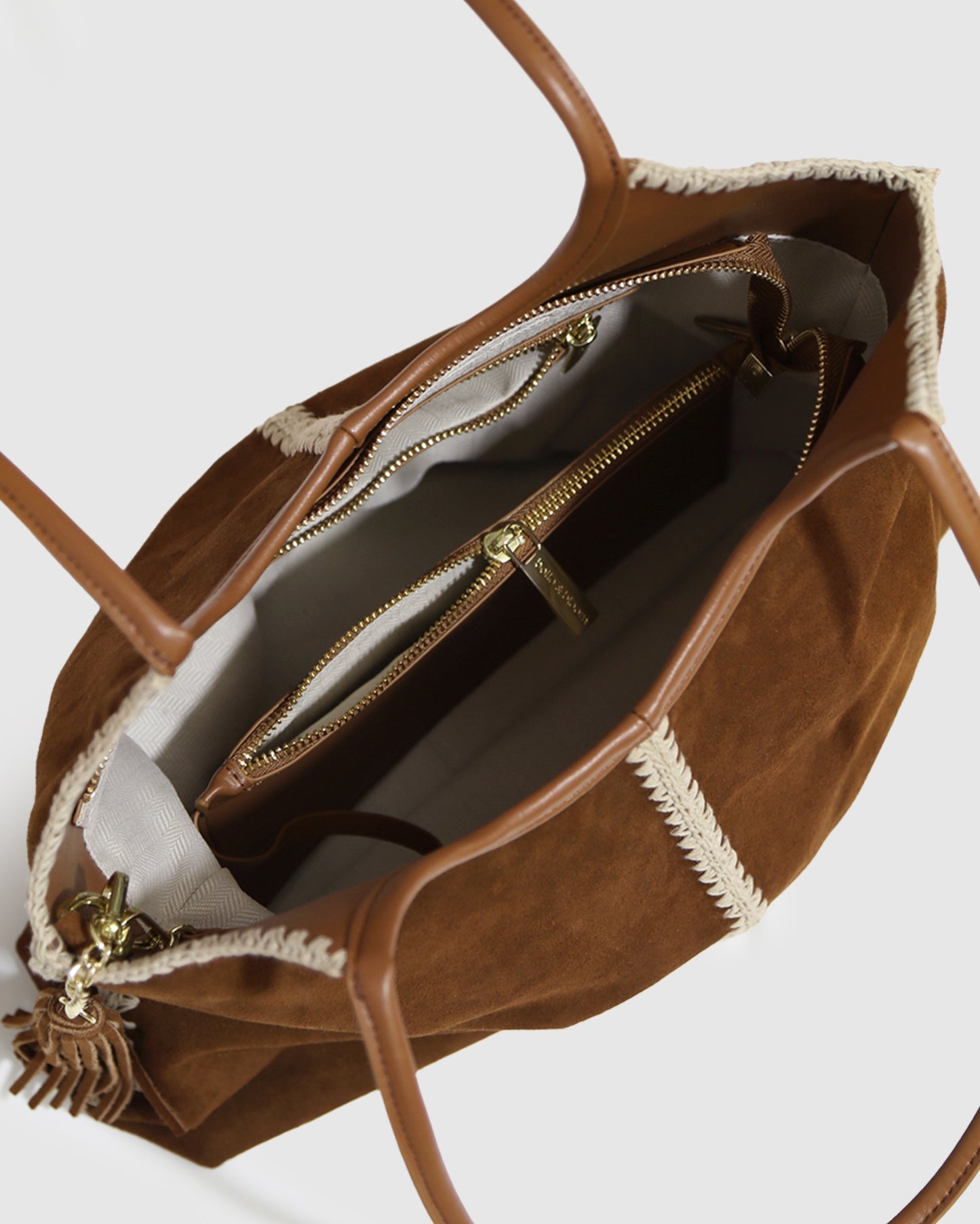 Back To Friends Suede Shopper - Tan