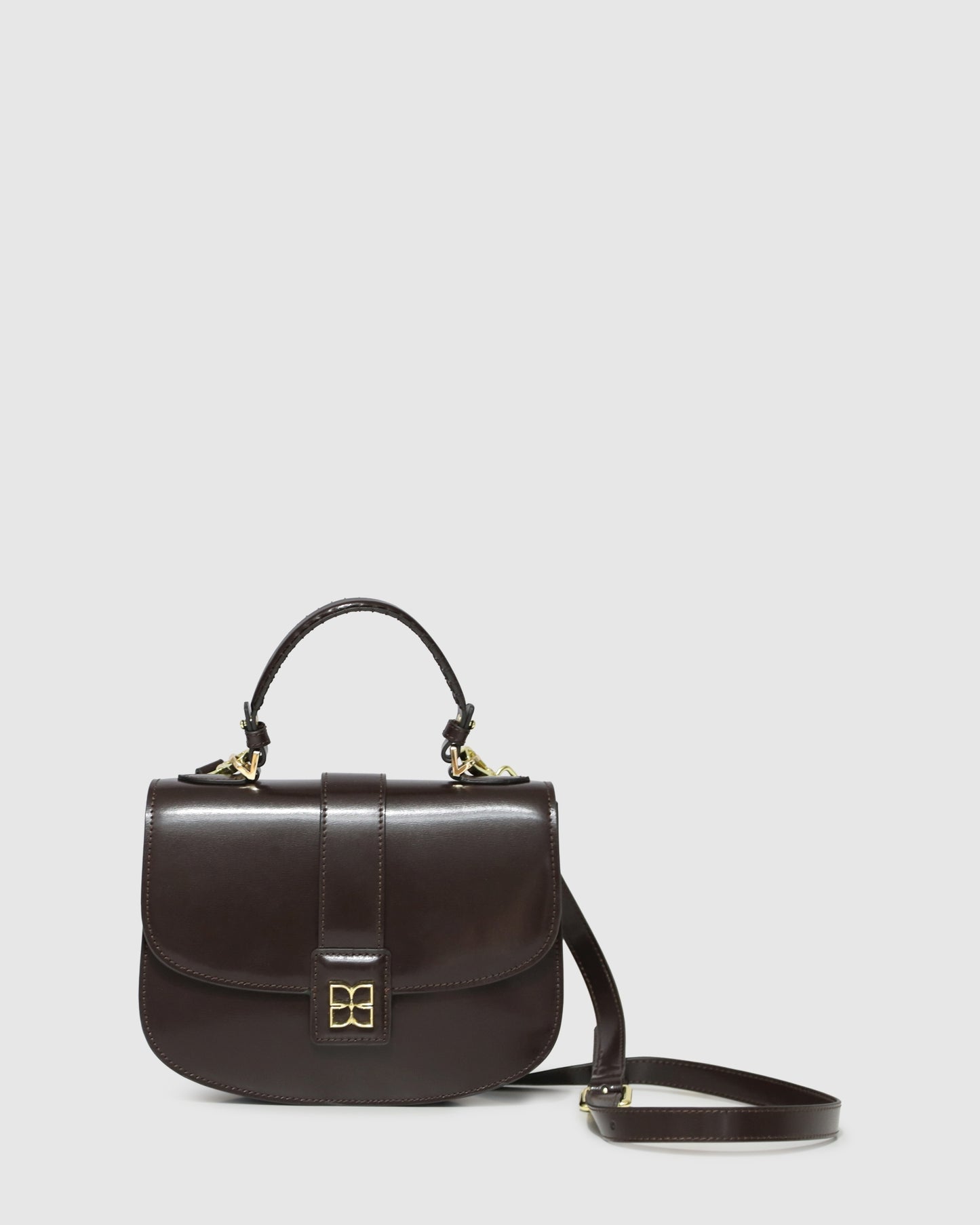 Shy Boy Top Handle Folio Bag - Chocolate