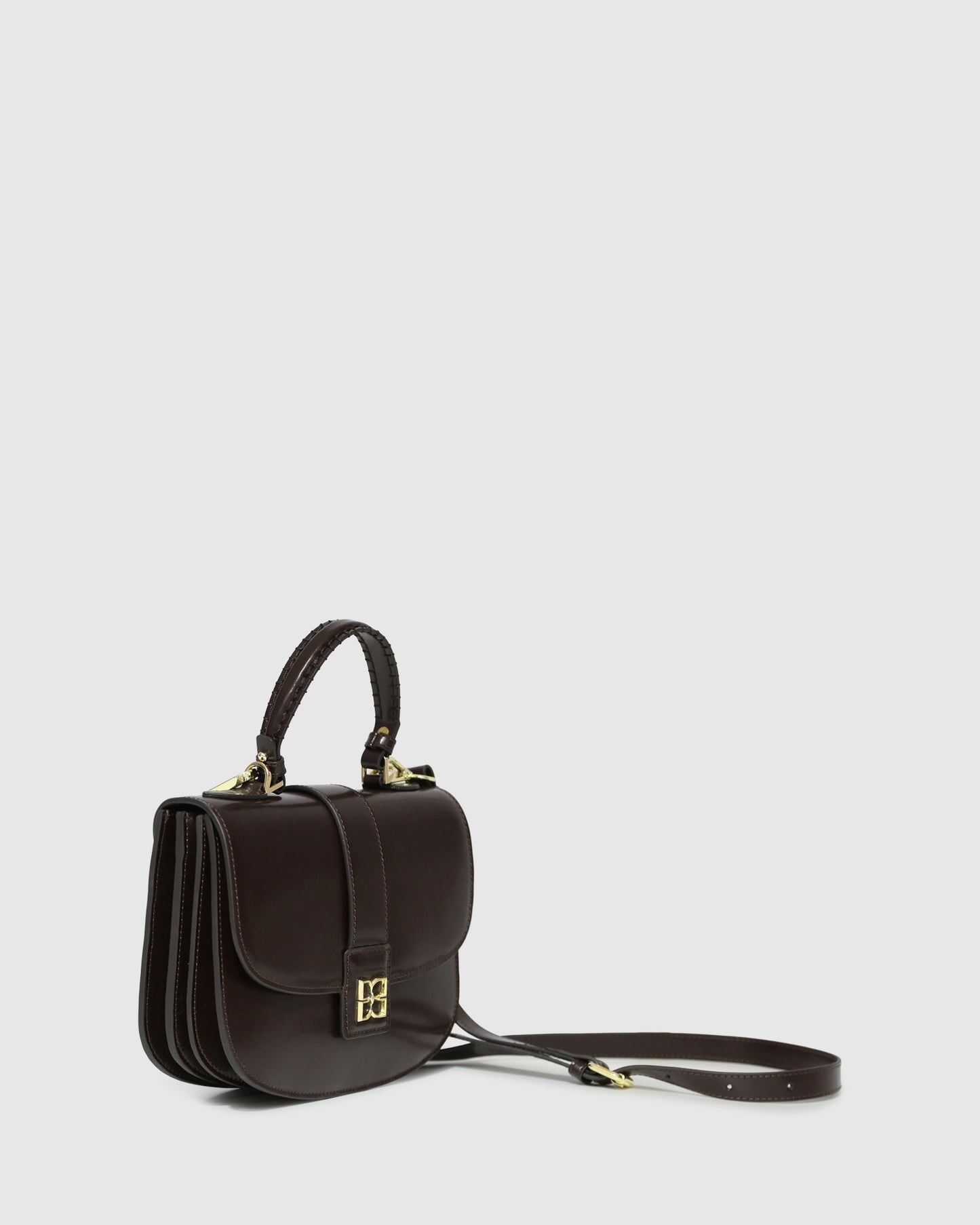 Shy Boy Top Handle Folio Bag - Chocolate