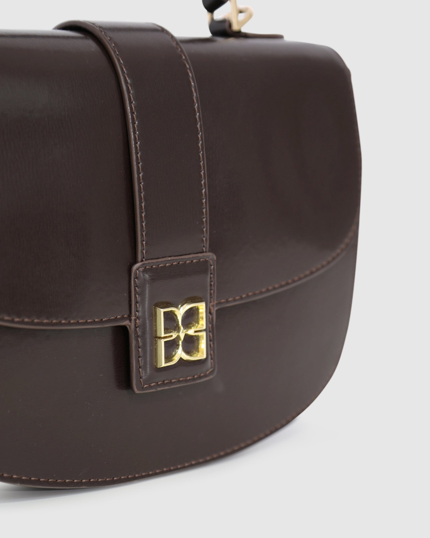 Shy Boy Top Handle Folio Bag - Chocolate