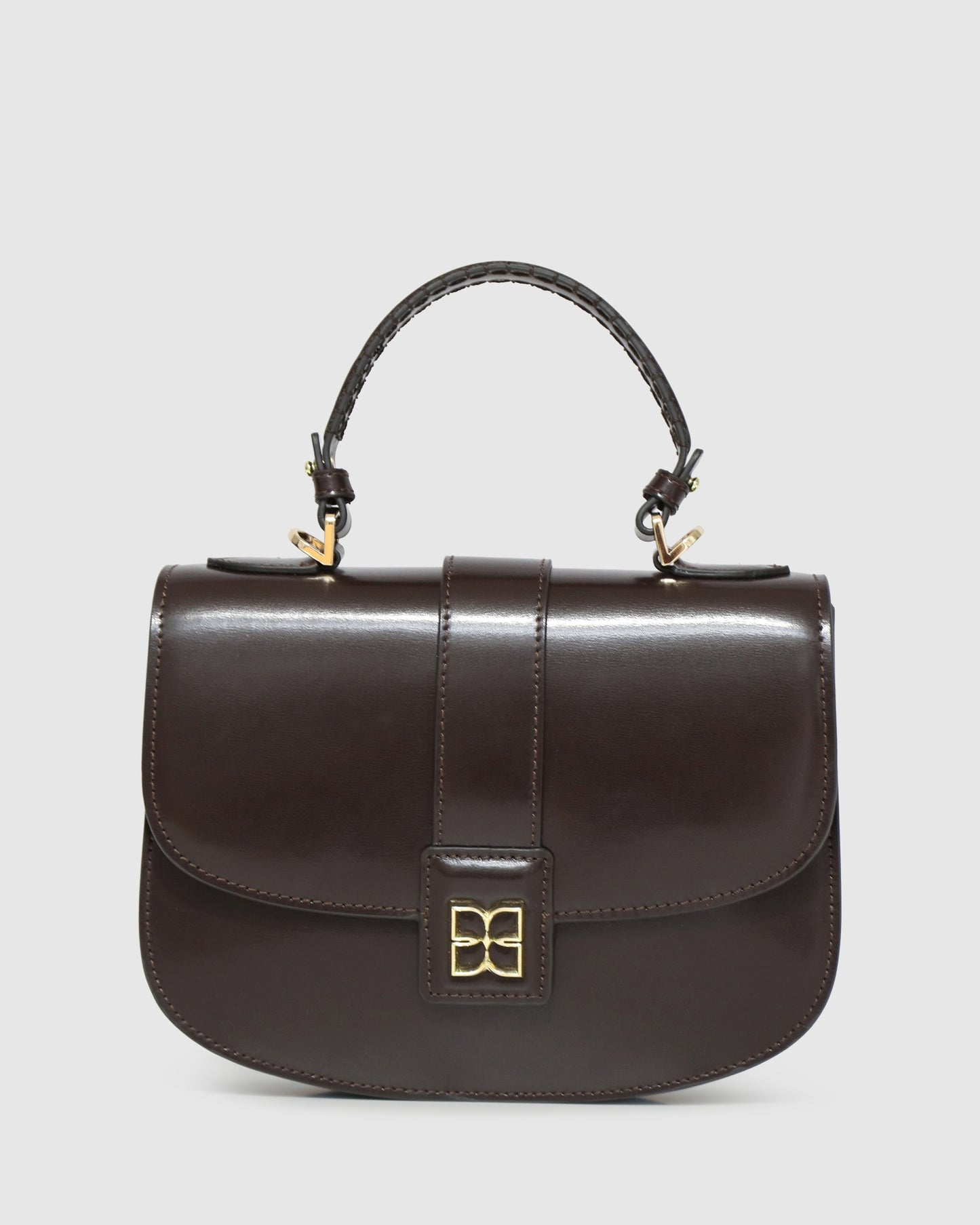 Shy Boy Top Handle Folio Bag - Chocolate