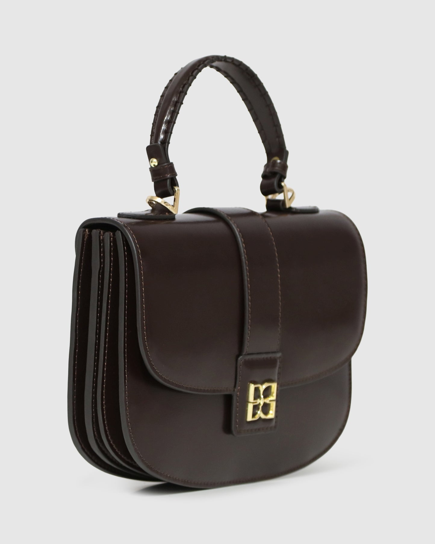 Shy Boy Top Handle Folio Bag - Chocolate