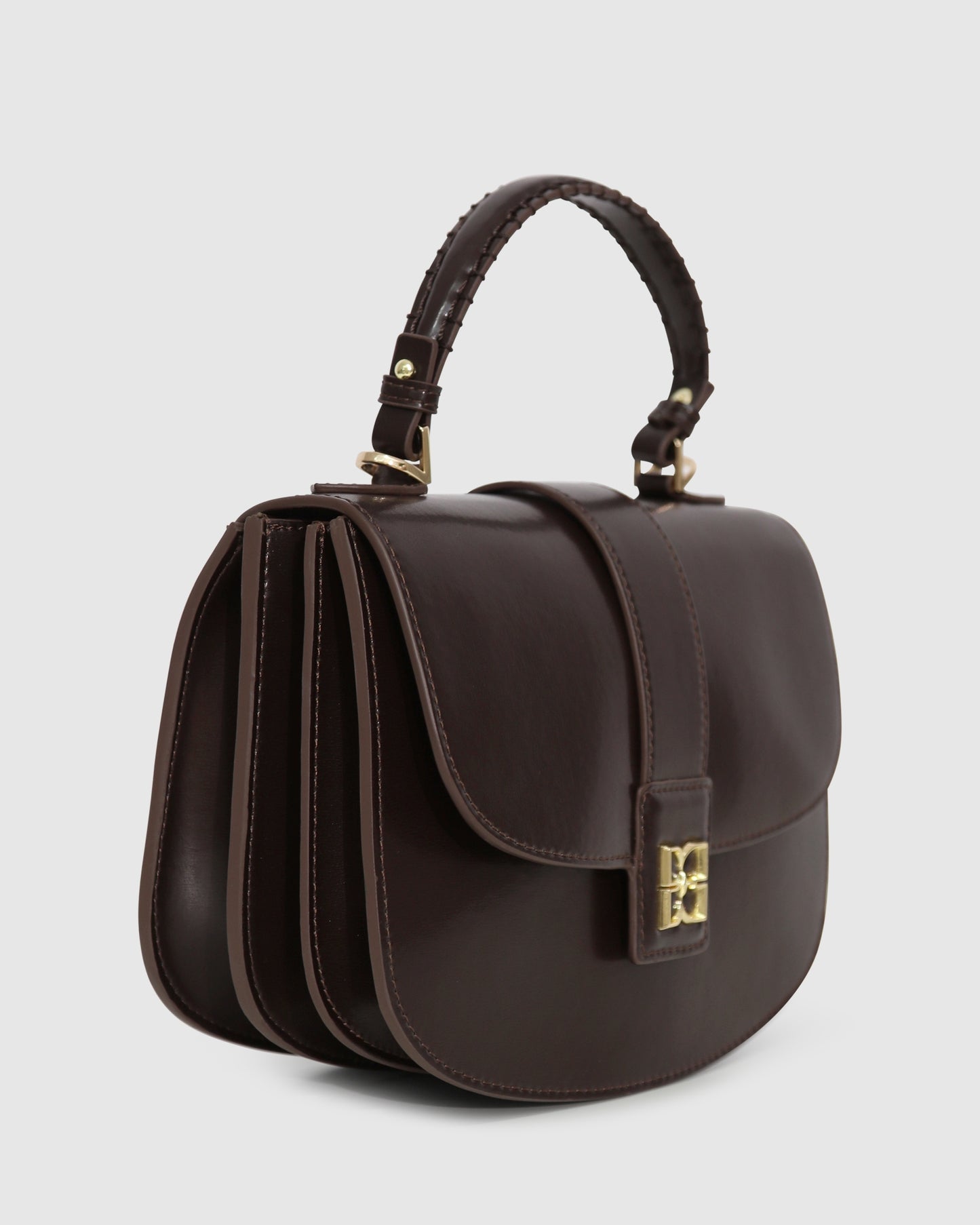 Shy Boy Top Handle Folio Bag - Chocolate