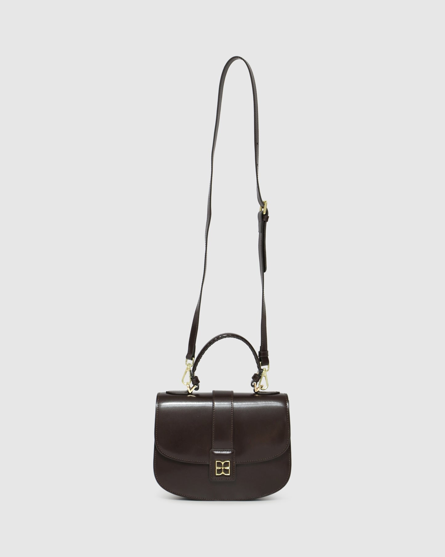 Shy Boy Top Handle Folio Bag - Chocolate