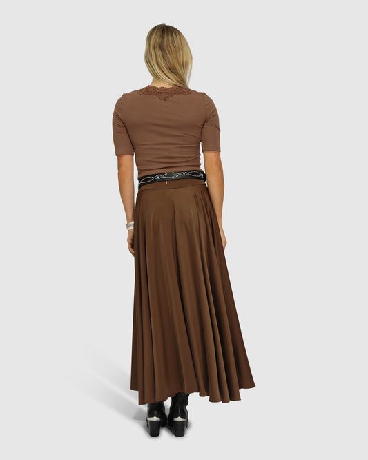 Move with Me Maxi Skirt - Chocolate