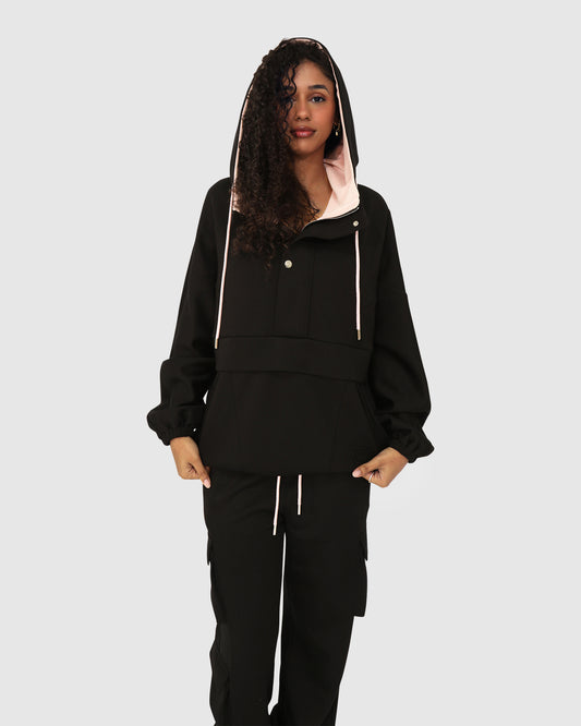 Best Of Me Panelled Hoodie - Black
