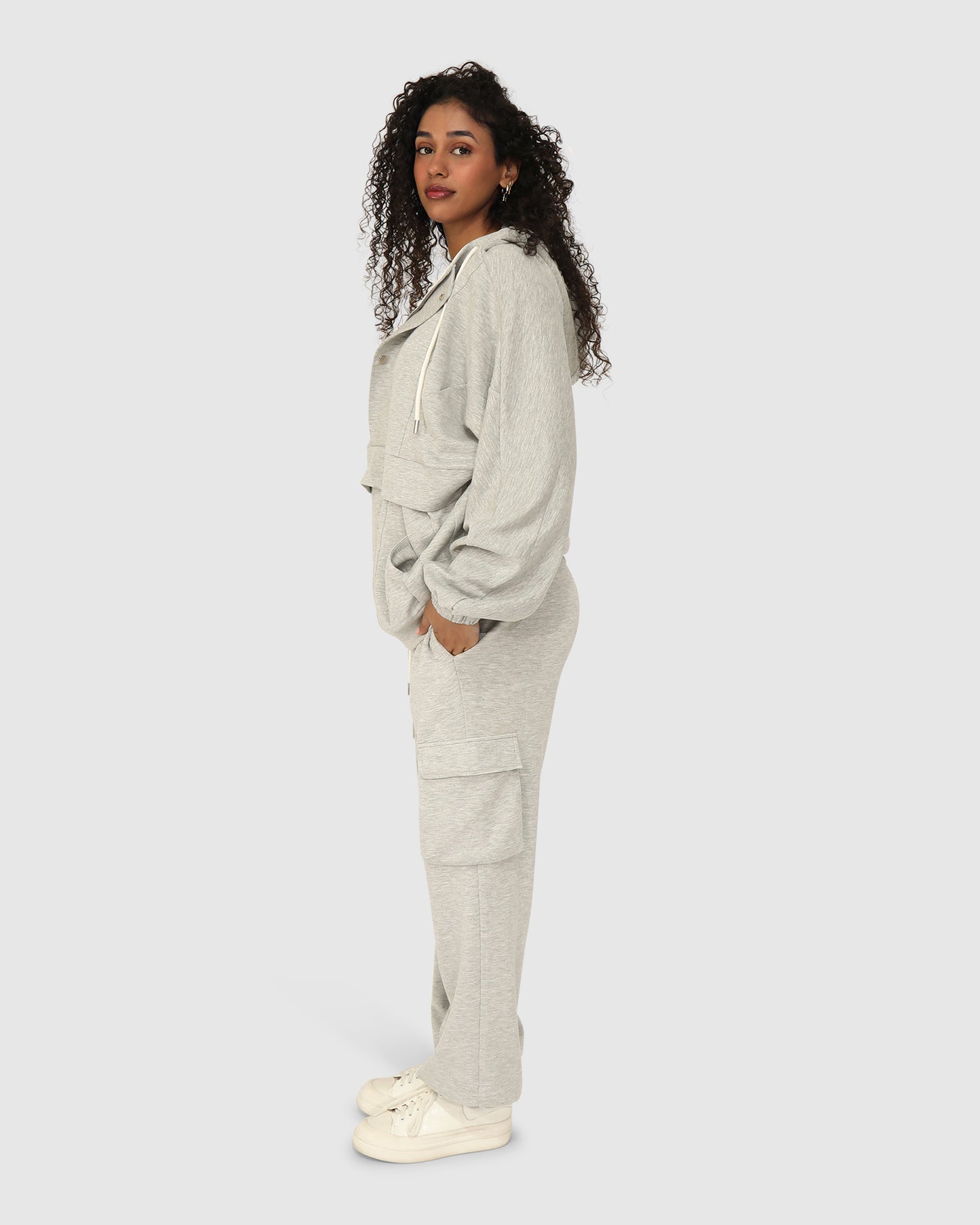 Best Of Me Panelled Hoodie - Grey Marle