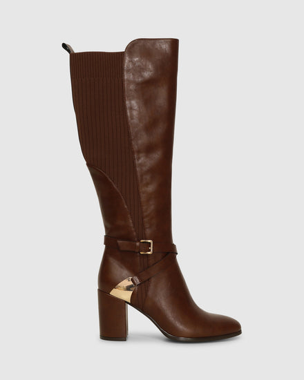 Breton Knee High Boot - Brown