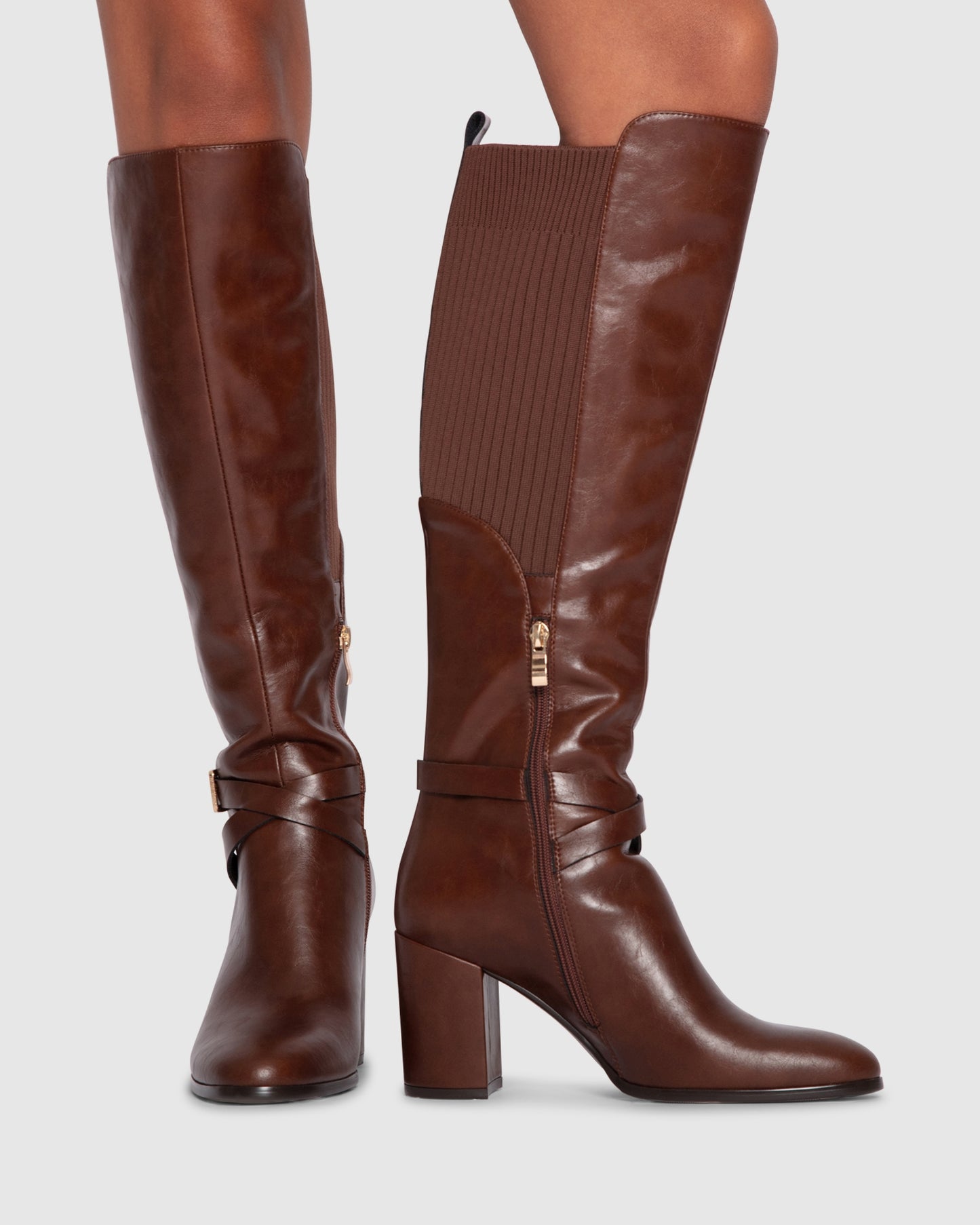 Breton Knee High Boot - Brown