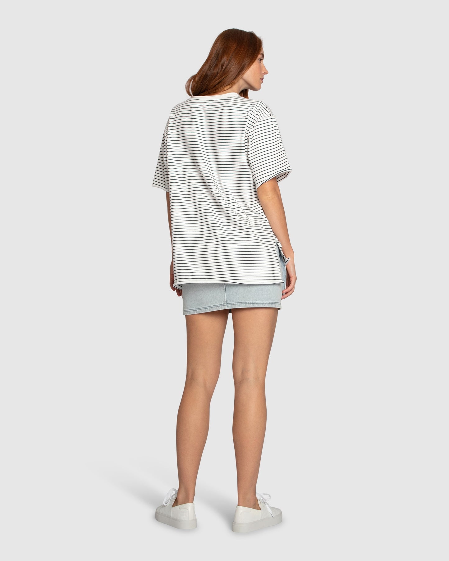 Brave Soul Oversized Striped T-Shirt - Black/White