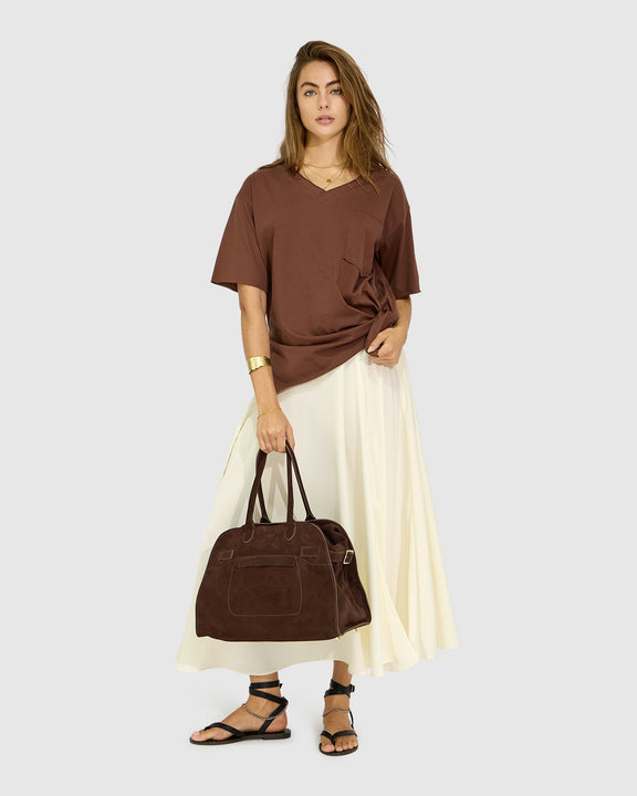 Brave Soul Oversized T-Shirt - Chocolate