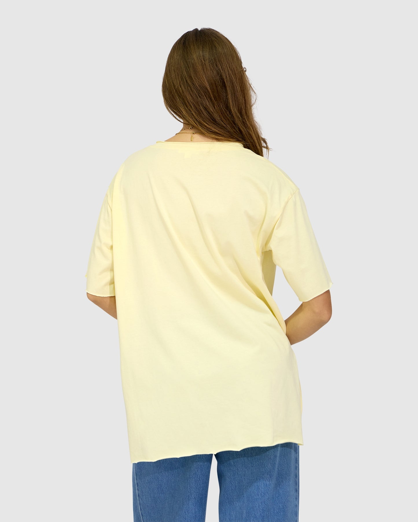Lemon Brave Soul Oversized T-Shirt with chest pocket - alternate view