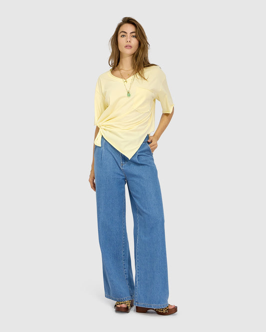 Lemon Brave Soul Oversized T-Shirt with oversized silhouette - alternate view