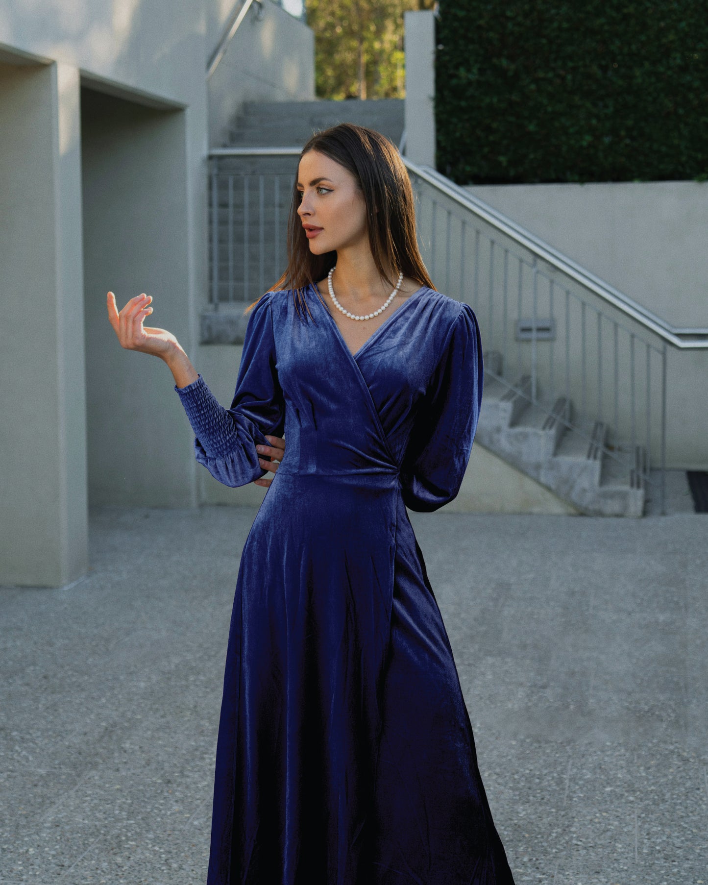 royal blue wrap dress Chiffon Short Sleeve V-Neck Front Slit Maternity Maxi PinkBlush Bust 44 Royal blue dress, silk dress,