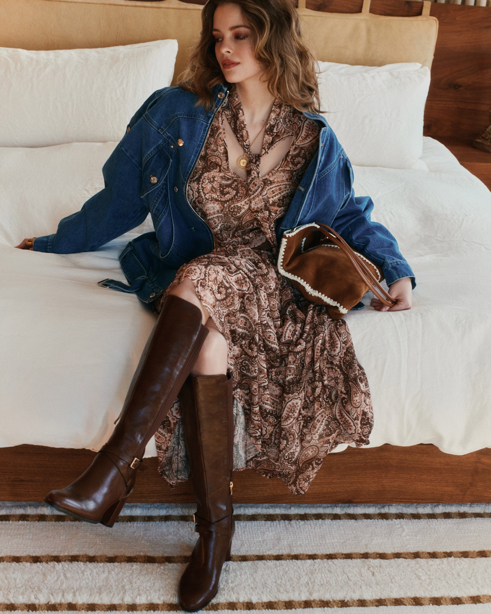 Breton Knee High Boot - Brown