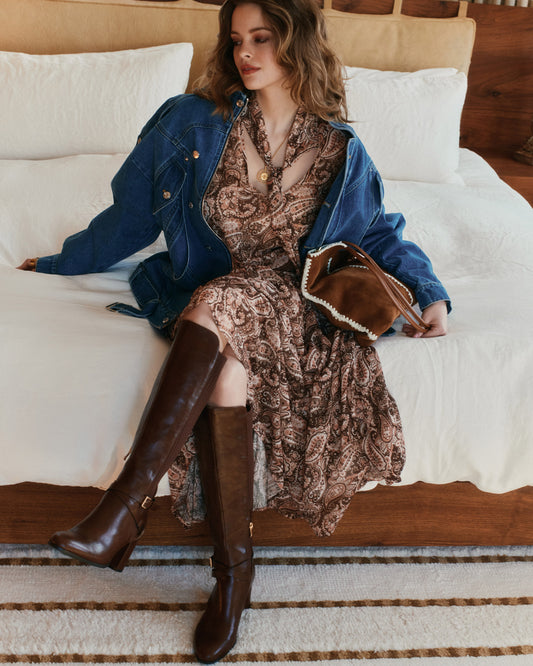 Breton Knee High Boot - Brown