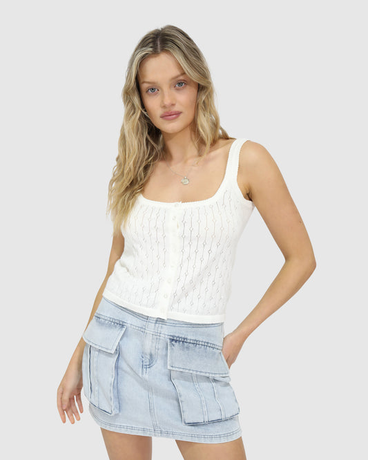 Cloudlight Cashmere Blend Tank - Cream