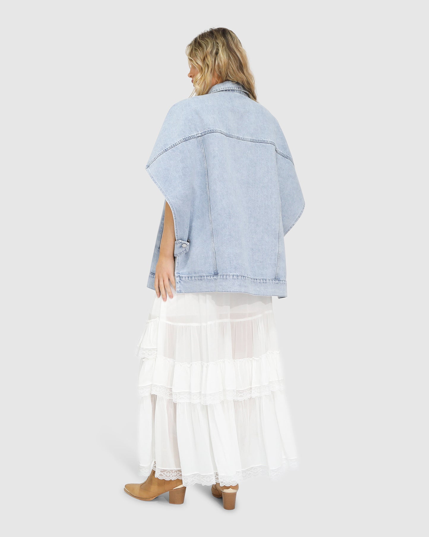 California Soul Oversized Denim Vest - Stonewash