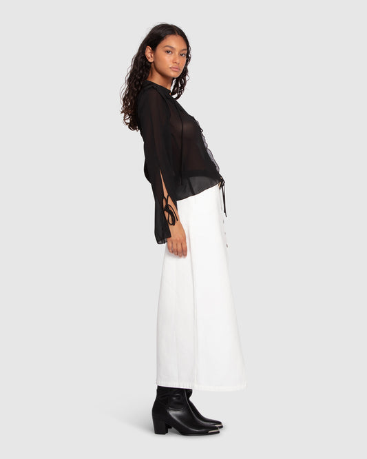 Current Obsession Tie Shirt - Black