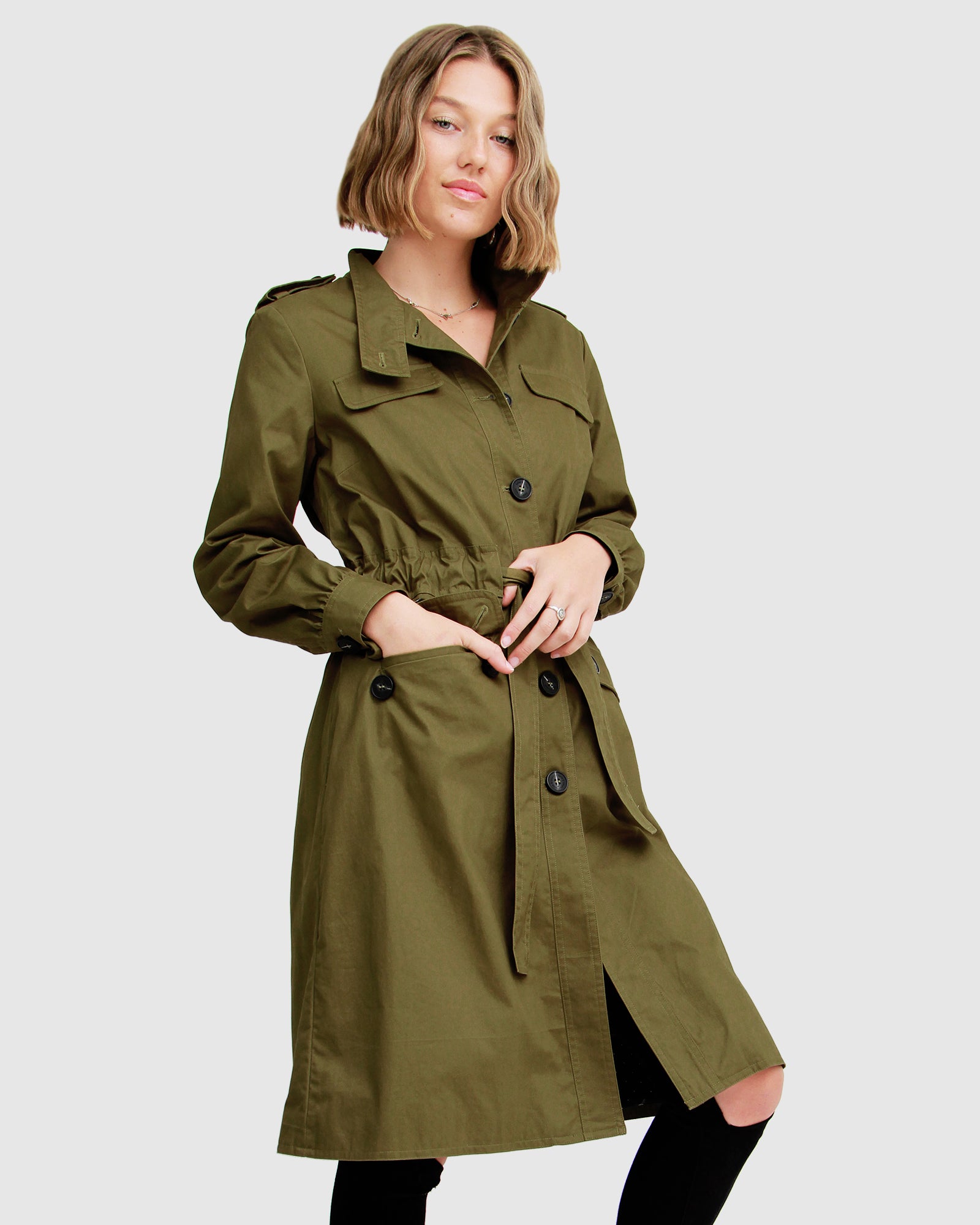 Button front coat shop