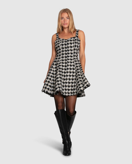 Die For You Mini Dress - Black/Grey