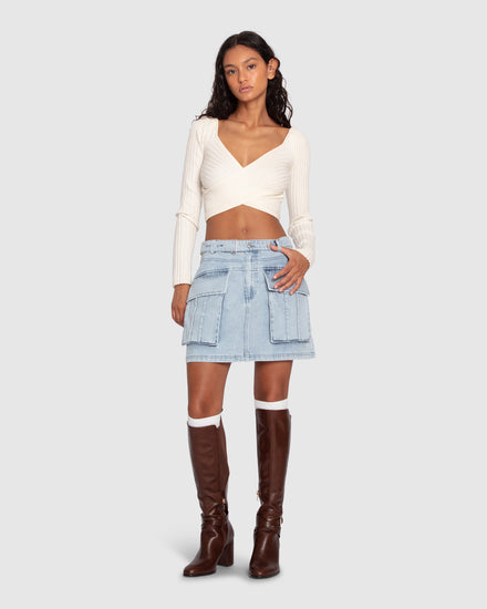 Dance in the Flames Skirt - Stonewash