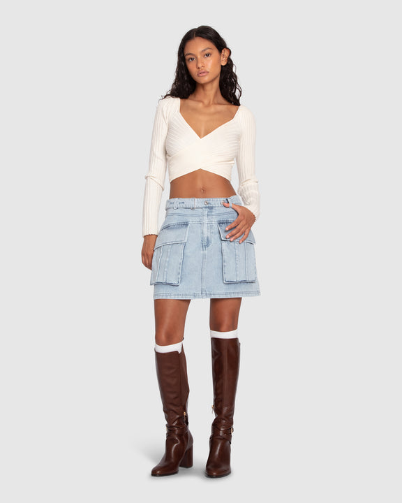 Dance in the Flames Skirt - Stonewash