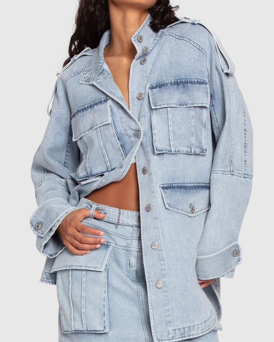 Distant Love Overshirt - Stonewash