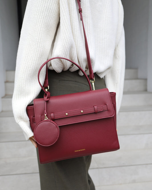 Duchess PU Bag - Burgundy
