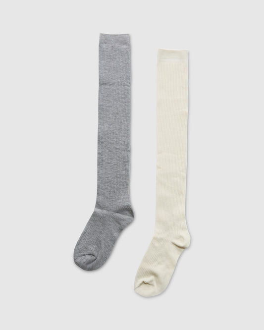 End Game 2 Pack Socks - Grey/Cream