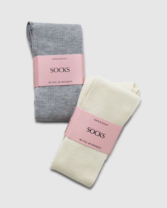 End Game 2 Pack Socks - Grey/Cream
