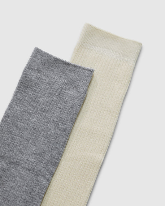 End Game 2 Pack Socks - Grey/Cream