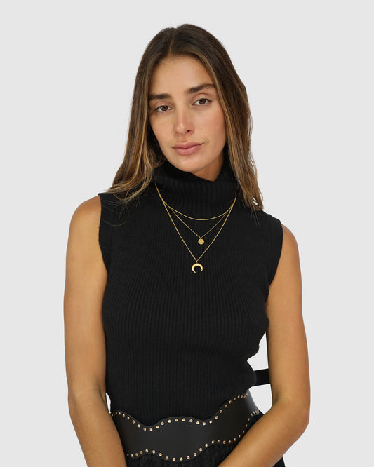 Equation Sleeveless Turtleneck Knit - Black