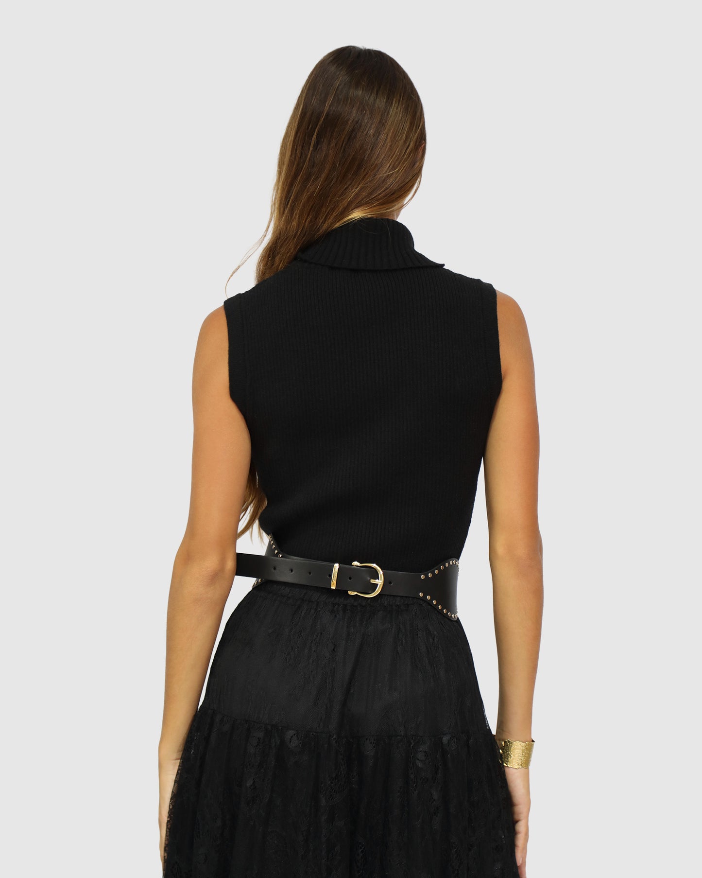 Equation Sleeveless Turtleneck Knit - Black