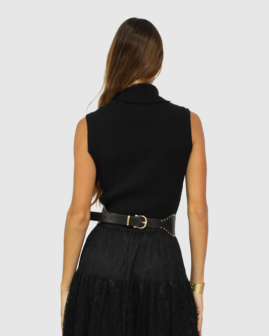Equation Sleeveless Turtleneck Knit - Black