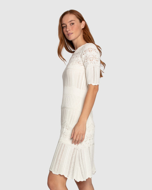 Everbloom Crochet Mini Dress - Cream