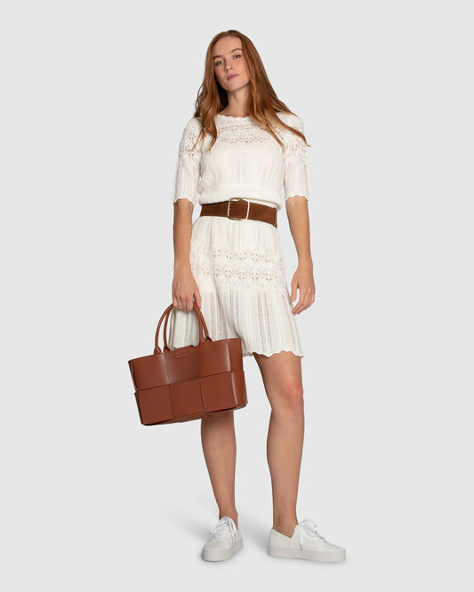 Everbloom Crochet Mini Dress - Cream