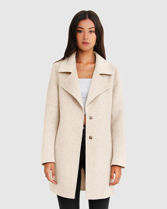Ex-Boyfriend Wool Blend Oversized Jacket - Oat Marle