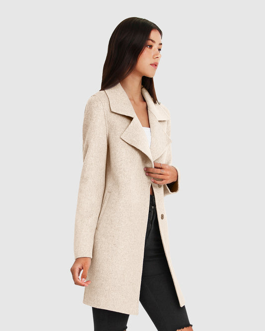 Ex-Boyfriend Wool Blend Oversized Jacket - Oat Marle