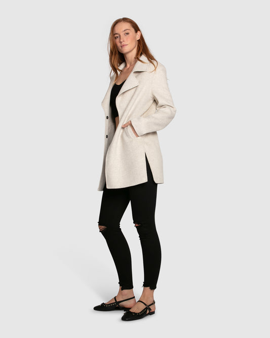 Ex-Boyfriend Wool Blend Oversized Jacket - Oat Marle
