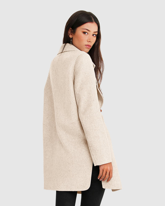 Ex-Boyfriend Wool Blend Oversized Jacket - Oat Marle
