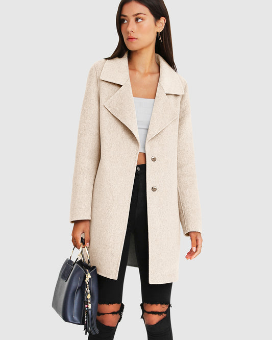 Ex-Boyfriend Wool Blend Oversized Jacket - Oat Marle