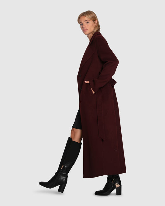 Ex-Boyfriend Maxi Coat - Burgundy