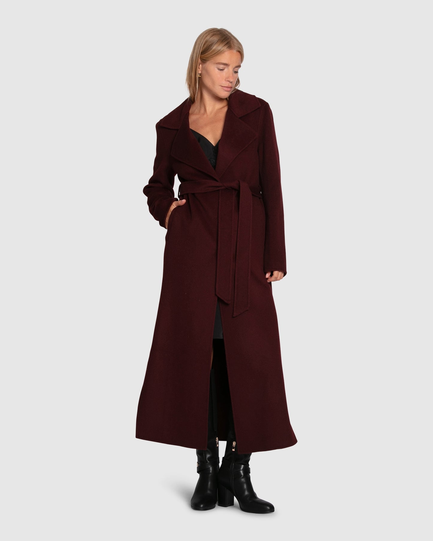 Ex-Boyfriend Maxi Coat - Burgundy