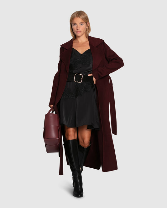 Ex-Boyfriend Maxi Coat - Burgundy
