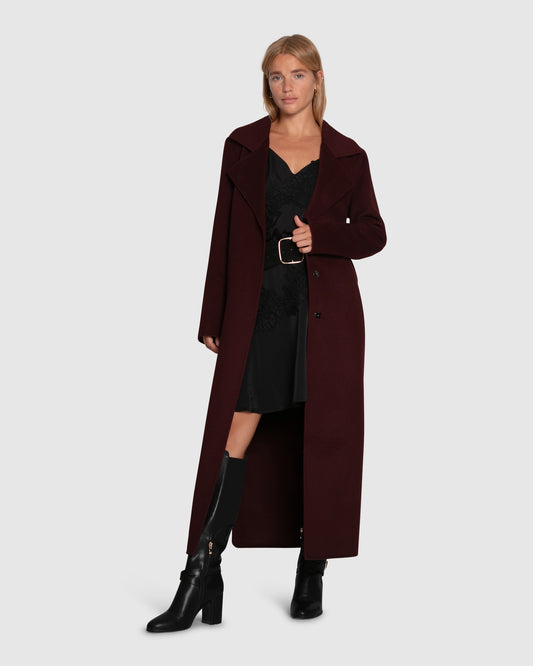 Ex-Boyfriend Maxi Coat - Burgundy